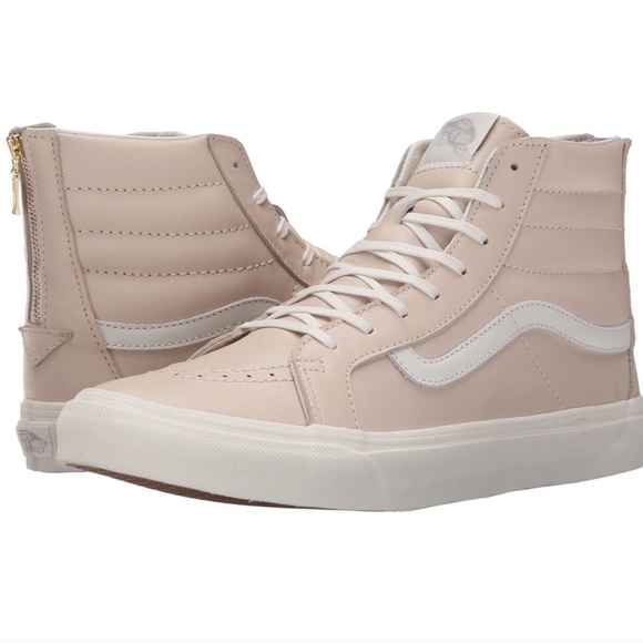 light pink leather vans